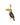 A gold-toned enamel toucan pendant charm, featuring a black body, yellow chest, and a vibrant multicolored beak with green, yellow, pink, and red, set against a plain white background.