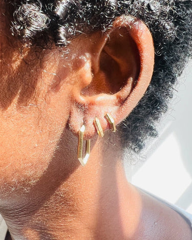Gold Mini Makhaira Hoop Earring