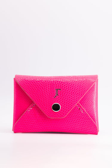 The Kenneth Envelope Card Wallet - Hot Pink Lizard
