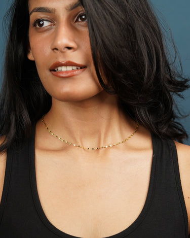 14K Yellow Gold Tinsel Chain Necklace
