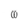 Two gold hoop earrings with small clear rhinestone accents, displayed on a clean white background.