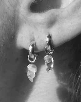 Diamond Heartbreaker Huggies in Sterling Silver
