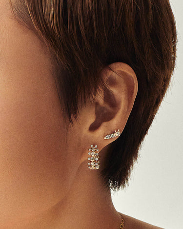 Caterpillar Diamond Eye Hoop Earrings