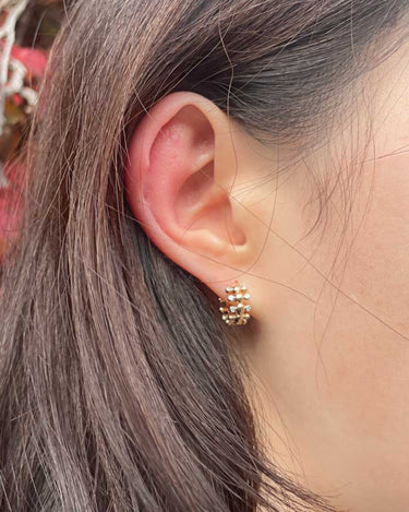 Caterpillar Diamond Huggie Earrings