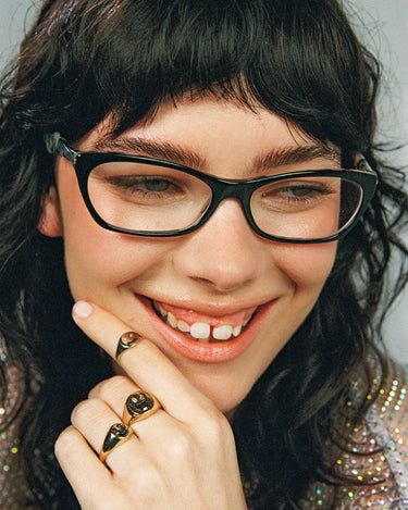 Smile Signet Ring in Sterling Silver