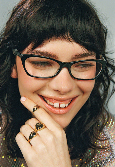 Smile Signet Ring in 14k Gold